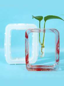 5pcs/Set Hydroponic Container Design DIY Silicone Mold, Simple White Geometric Shaped Silicone Mold For DIY - White - View 4