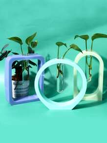 5pcs/Set Hydroponic Container Design DIY Silicone Mold, Simple White Geometric Shaped Silicone Mold For DIY - White - View 7