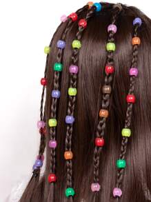 80入組小女童素色電話線髮圈