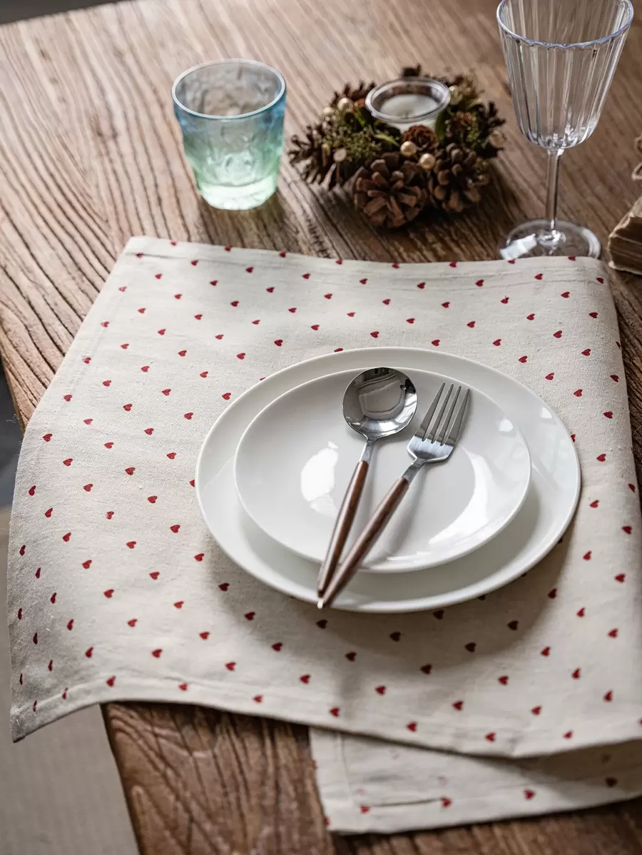 1入組愛心圖案餐巾 - 彩色 - 查看 1