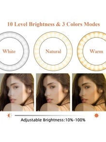 Luz de aro selfi 6 pulgadas con trípode - Rosa - Ver 6