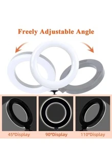 Luz de aro selfi 6 pulgadas con trípode - Rosa - Ver 4