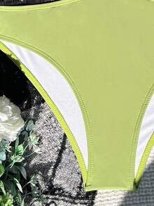Snakeskin Print Halter High Waist One Piece Swimsuit, For Summer Beach Vacation - Multicolor - View 3