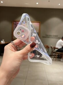 1入可愛彩色小心心圖案亞克力鏡面手機殼，適用於蘋果iPhone - 彩色 - 查看 4