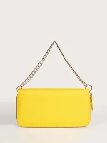 SHEIN Bolso satchel de cadena sólida - Amarillo - Ver 13