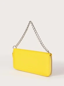 SHEIN Bolso satchel de cadena sólida - Amarillo - Ver 5