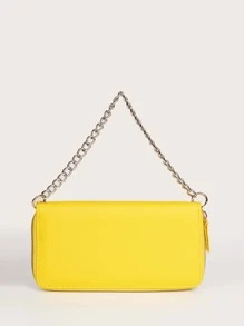 SHEIN Bolso satchel de cadena sólida - Amarillo - Ver 7