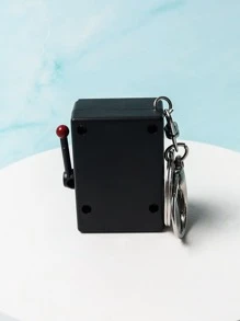 1pc Cute Mini Slot Machine Keychain For Gifts, Wallets, School Bags, Backpacks, And Satchels Casual Car Accessories Bag Charm Goth Y2k - Black - View 3