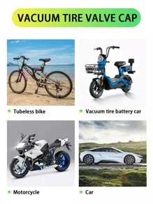 4入組發光發亮汽車輪胎氣門嘴蓋 - 綠色 - 查看 8