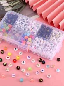 1入組套愛心和字母圖案DIY釘珠 - 彩色 - 查看 1