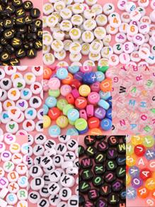 1入組套愛心和字母圖案DIY釘珠 - 彩色 - 查看 2