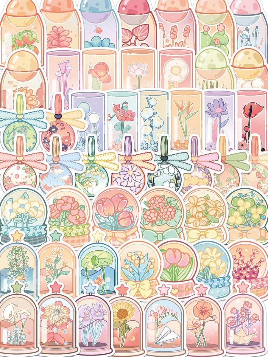 50 cái DIY Flower Sticker - Nhiều màu - Xem 1