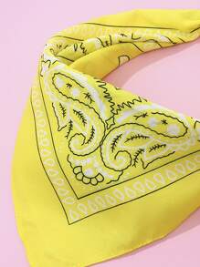 1pc Classic Paisley Print Bandana Fashionable Hair Accessories For Outdoor All Seasons Bandana,Hair Band,Head Band Ideal For Dressing Up Your Look - Yellow - View 3