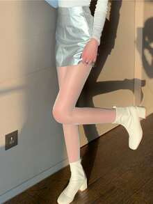 Glitter Detail Tights - Beige - View 2