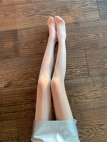 Glitter Detail Tights - Beige - View 3