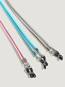 Cute 3pcs Crown & Cartoon Decor Glasses Rope Glasses Accessories For Women