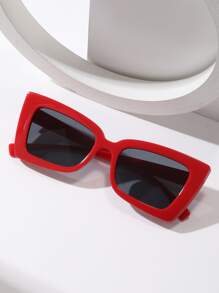 方形框架时尚眼镜，适合夏季海滩度假、户外、旅行 - 紅色 - 查看 1