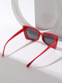 方形框架时尚眼镜，适合夏季海滩度假、户外、旅行 - 紅色 - 查看 2