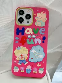Kawaii Cartoon Graphic Phone Case Compatible With iPhone15/15Plus/15Pro/15Promax - Multicolor - View 4