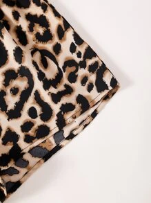 SHEIN Unity Leopard Tie Backless Halter Romper - Multicolor - View 4