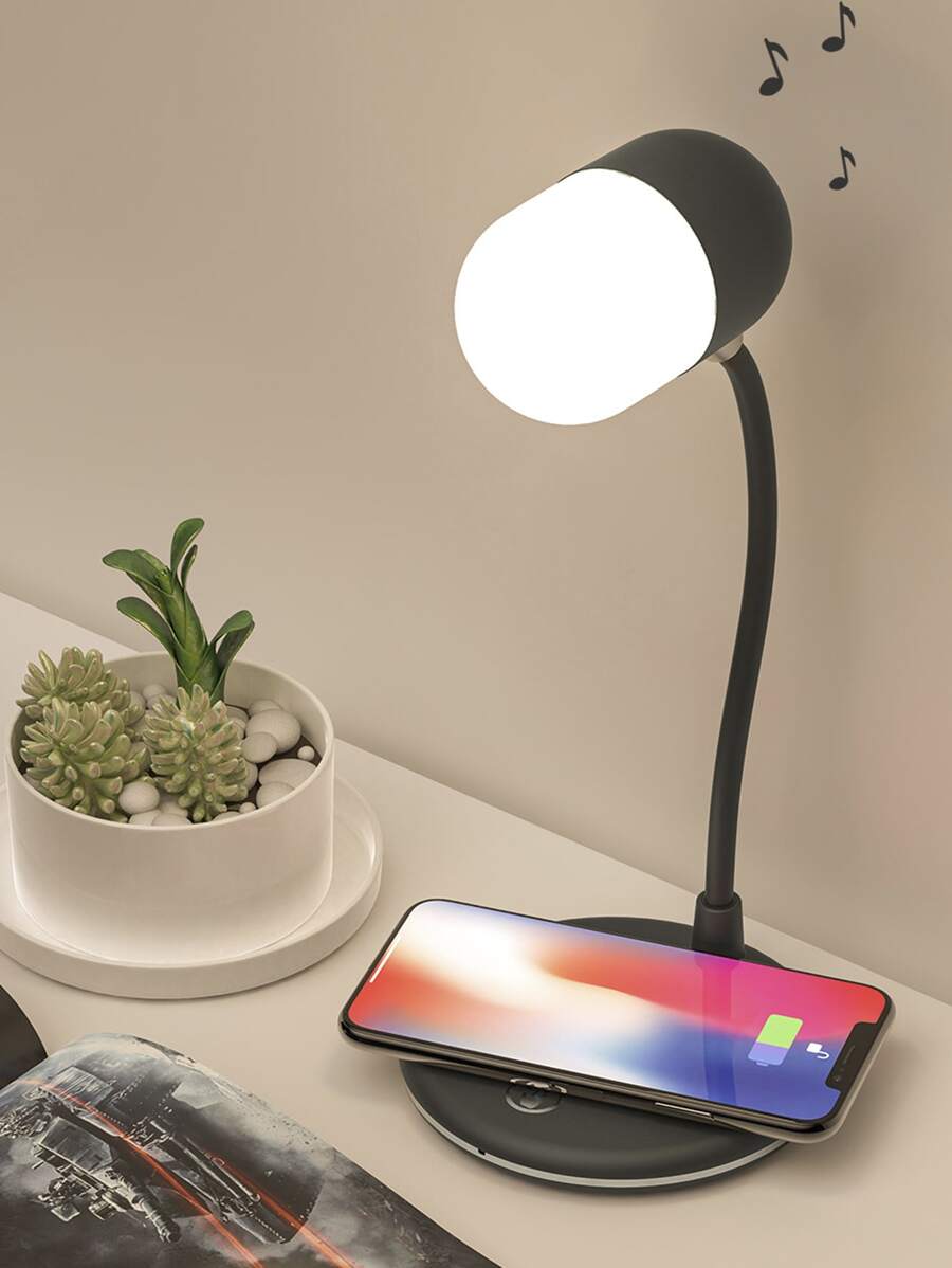 3 In 1 Wireless Charger With Lamp - Black - View 1