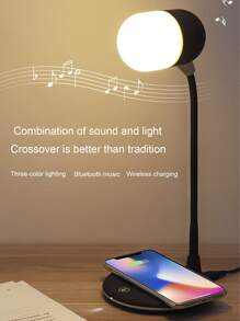 3 In 1 Wireless Charger With Lamp - Black - View 6