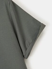 Manfinity Homme Men Letter Graphic Mock Neck Tee & Track Shorts - Multicolor - View 5