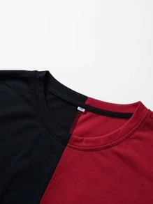 Manfinity Homme Hombres Camiseta con estampado de mano de color combinado