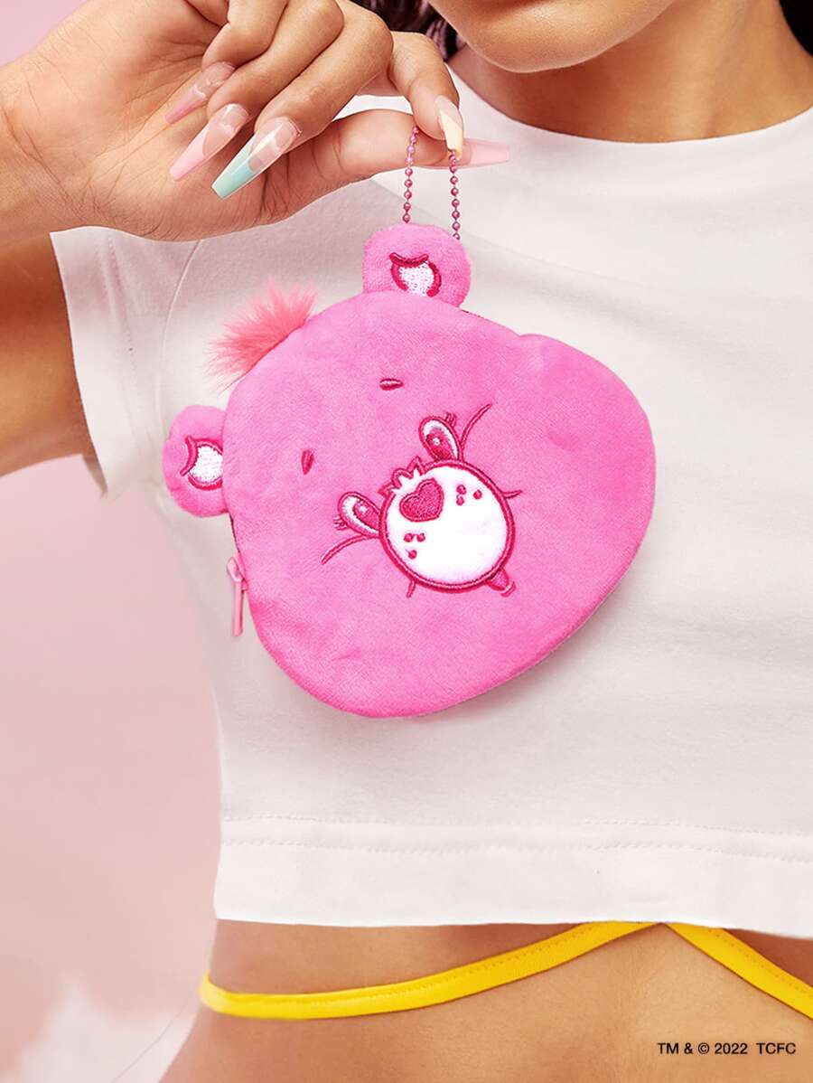 SHEIN X Care Bears 卡通熊设计包饰、欢呼熊、礼物 - 玫紅色 - 查看 1