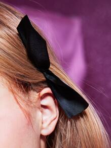 ROMWE 2pcs Bow Decor Hair Clip - Black - View 3