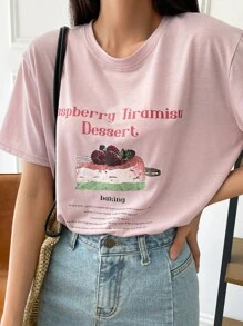 DAZY Cake & Slogan Graphic Tee - Baby Pink - View 7