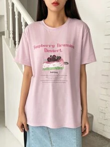 DAZY Cake & Slogan Graphic Tee - Baby Pink - View 9