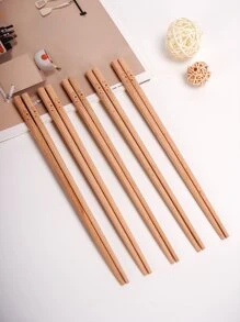 5pairs Star Detail Chopstick - Apricot - View 1