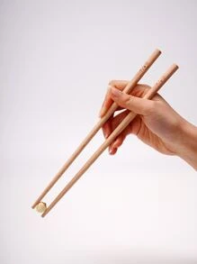 5pairs Star Detail Chopstick - Apricot - View 3