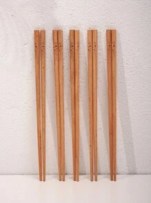 5pairs Star Detail Chopstick - Apricot - View 4