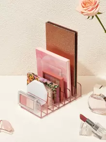 SHEIN BASIC LIVING Exclusive BPA-Free Plastic Divided Makeup Palette Organizer—Clear Peach Blush - Pink - View 1