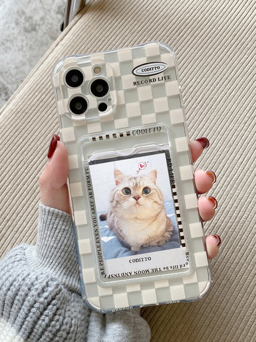 1 件简约字母格子图案防震软手机壳，适用于 16 Pro Max/16/16 Pro/16 Plus/15/15 Pro Max/15 Pro/15plus/11/11Pro/11ProMax/12/13/14 Pro/11Pro/12Pro/12ProMax/13 Pro/13 Max/13 Pro/14 Pro 14 May/14plus/12 Mini/13 Mini，创意设计防水防摔防刮