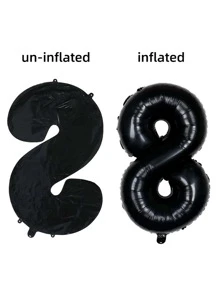 2 quả bóng bay vương miện kỹ thuật số màu đen 32 inch, bóng bay số bằng màng nhôm polyester, lý tưởng để trang trí sinh nhật, trang trí tiệc, tiệc kỷ niệm, trang trí phòng, trang trí ngoài trời & cảnh, trang trí tiệc sinh nhật, giáng sinh - màu đen - Xem 5