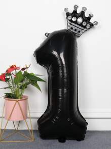 2 quả bóng bay vương miện kỹ thuật số màu đen 32 inch, bóng bay số bằng màng nhôm polyester, lý tưởng để trang trí sinh nhật, trang trí tiệc, tiệc kỷ niệm, trang trí phòng, trang trí ngoài trời & cảnh, trang trí tiệc sinh nhật, giáng sinh - màu đen - Xem 6