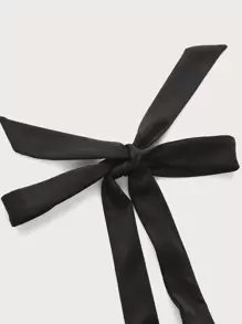 SHEIN ICON Áo hai dây Lộ Lưng Buộc lại Nếp gấp Phần Ngực màu trơn Gợi cảm - màu đen - Xem 3