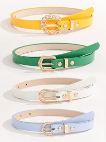 4入組鏈條搭扣腰帶附打孔工具 - 彩色 - 查看 1