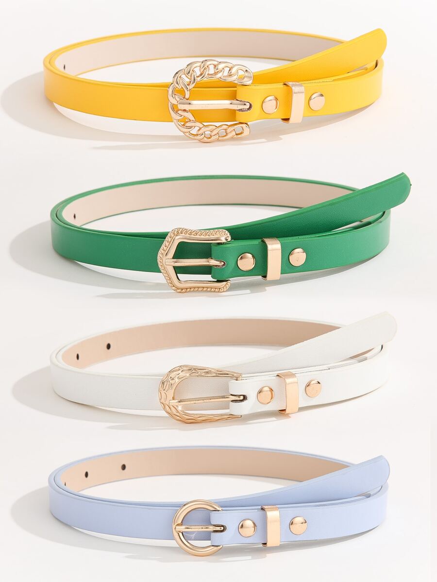 4入組鏈條搭扣腰帶附打孔工具 - 彩色 - 查看 1