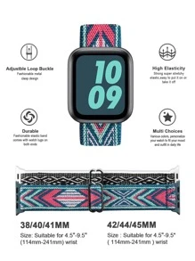 2pcs Elastic Nylon Adjustable Sports Watch Strap Compatible With Apple Watch - Blue - View 3