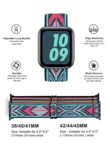 2 件/包可调节尼龙运动环带表带兼容 Apple Watch - 彩色 - 查看 3