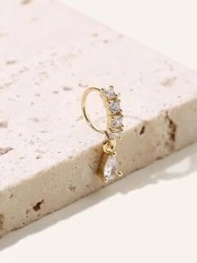 銅方晶鋯石裝飾鼻環適合女士和男士,龐克穿孔,A時尚身體鏈禮品適用於任何場合