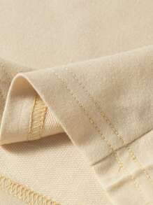 ROMWE MEN 男士卡通鴨圖案抽繩短褲 - 杏色 - 查看 4