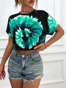 Women T-Shirts Tie Dye Casual - MultiWarna - View 3