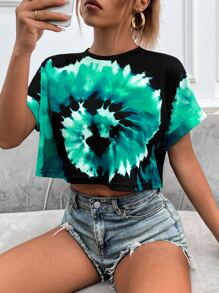 Women T-Shirts Tie Dye Casual - MultiWarna - View 5