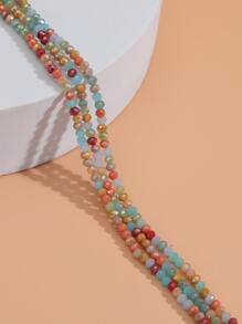 3strands 0.3cm Glass Beads DIY Jewelry Accessory - Multicolor - View 1