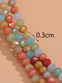 3strands 0.3cm Glass Beads DIY Jewelry Accessory - Multicolor - View 3